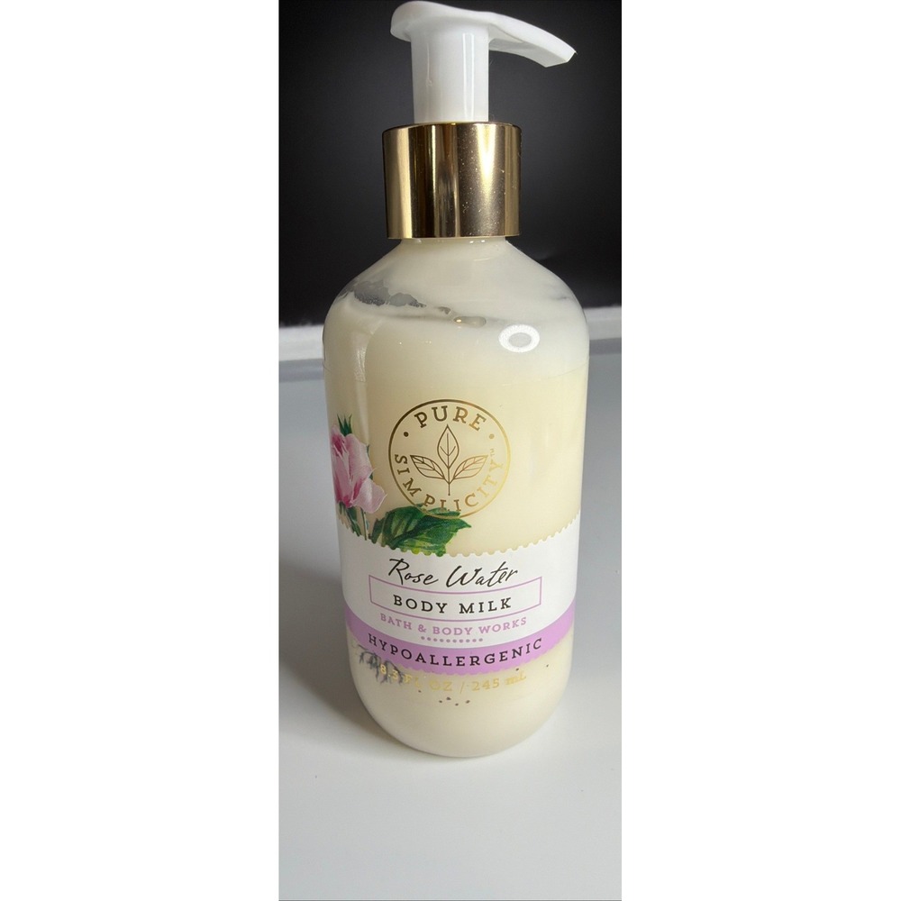 Bath & Body Works Pure Simplicity Rose Water Body Milk 8.3oz Hypoallergenic Pump